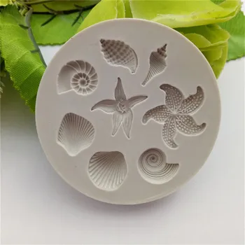 

Birthday Cake Mold DIY Ocean Conch Sea Shells Silicone Chocolate Stencil Making Frame Decor Baking Template Jewelry Tools