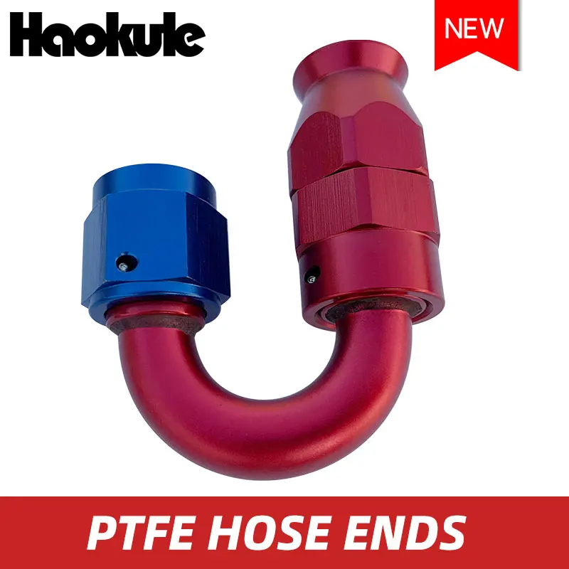 HAOKULE-180DEGREE AN3/AN4/AN6/AN8 PTFE поворотный угловой фитинг алюминиевые концы фитинги