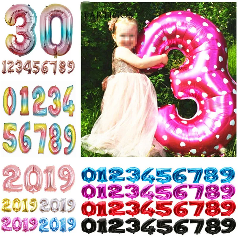 Фольгированные воздушные шары розовые золотые синие фигурки 32 дюйма украшения