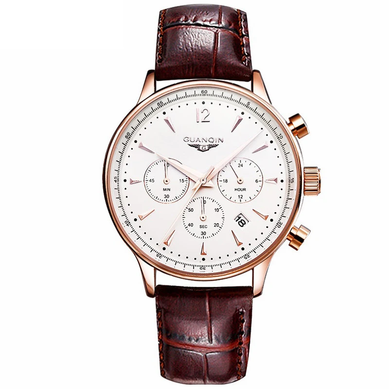 

2020 New Automatic Mechanical Men Watch Original 3 Eyes Fashion Luxury Brand Leather Business Watches Relogio Masculino