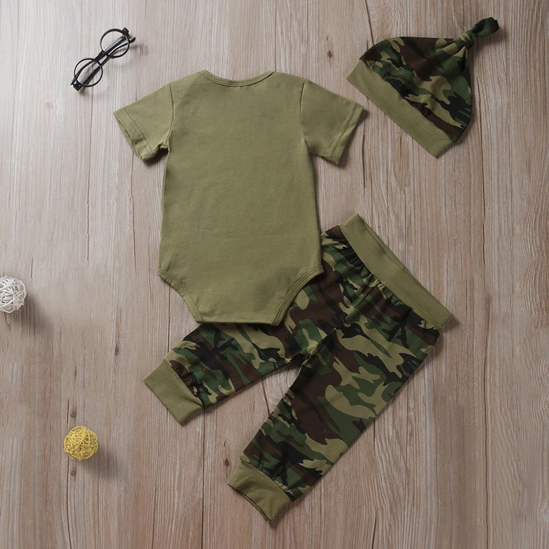 Новые камуфляжные комплекты одежды для малышей футболка с короткими рукавами для мальчиков и девочек топы+ штаны комплект одежды для малышей 0-24 месяцев