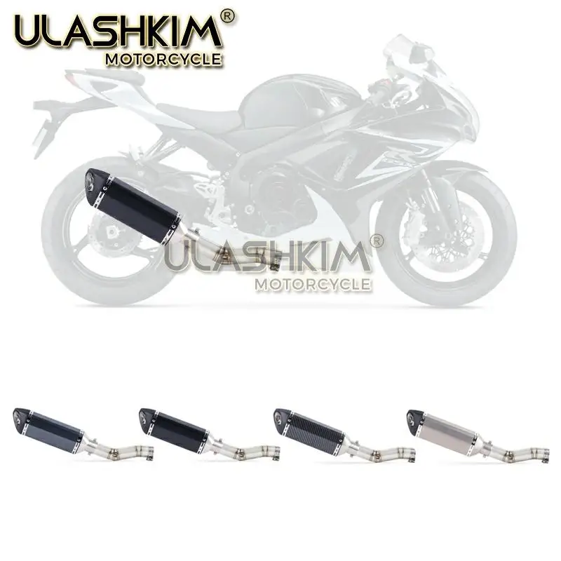 Мотоцикл полный выхлоп среднего звенья трубы слипоны для Suzuki GSXR600 Gsxr700 Gsxr750 k7 GSX R700 R750 R600 GSXR 600 700 750