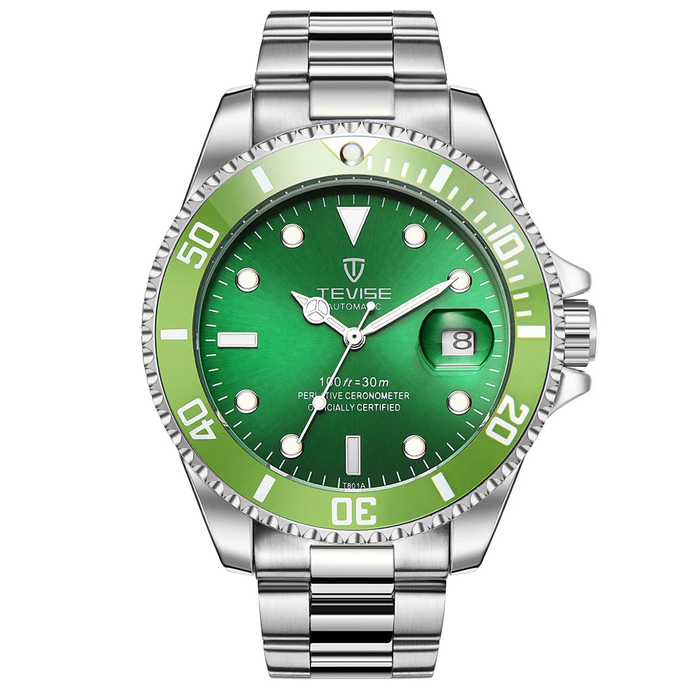 TEVISE steel 1 Tevise автоматические механические часы Diver часы спортивные Роскошные Топ Брендовые мужские часы для дайвинга мужские наручные часы Relogio Masculino - Цвет: TEVISE steel 1