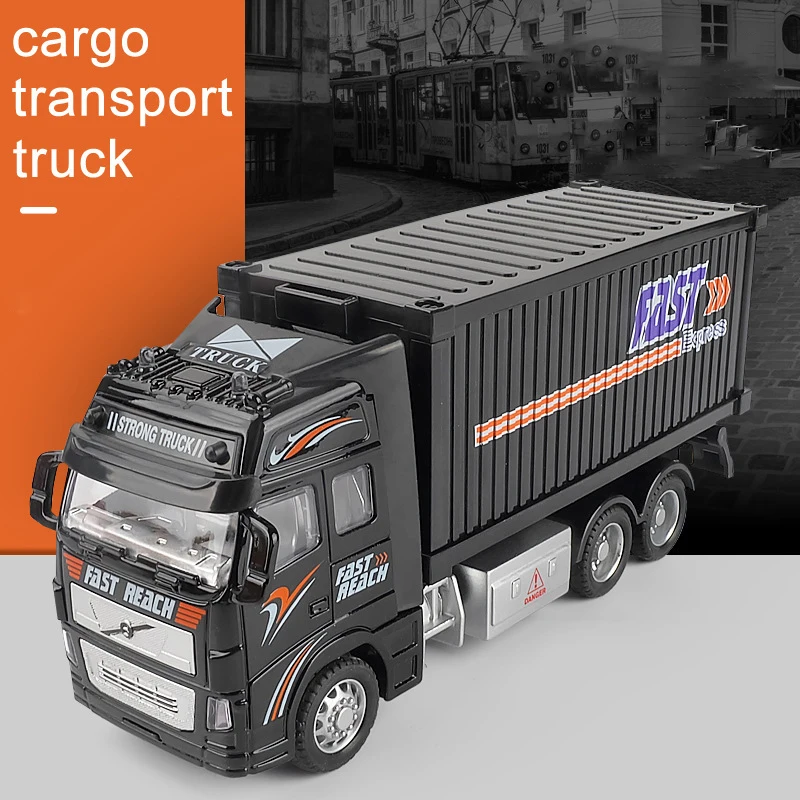 1:32 Simulazione Container Camion Inerzia Trasporto Veicolo Ingegneria Veicolo Giocattolo Per Bambini Auto Ragazzo Grande Camion Tirare Indietro Auto
