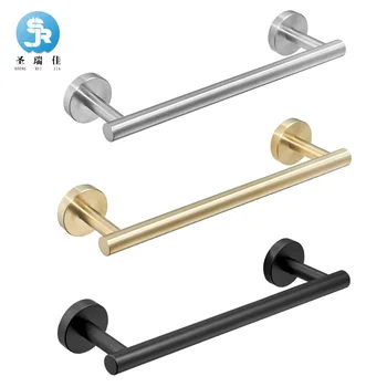 

Shengruijia Bathroom 304 Stainless Steel Towel Bar Black Bathroom Hardware Pendant Gold Cross-Border Towel Rack