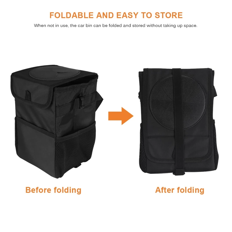 Автомобильная корзина для мусора с крышкой Автомобильный задний ящик для хранения складной водонепроницаемый мусорный бак изоляционный мешок автозапчасти