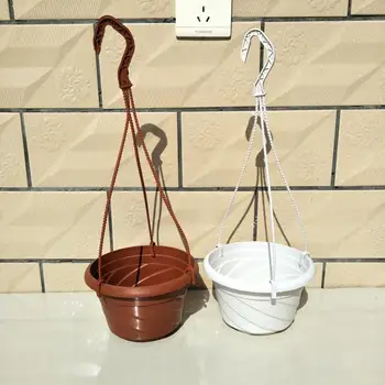 

Plastic Hanging Planter Flower Plant Chain Basket Planter Holder Succulent Plants Flower Pots Home Garden Balcony Decoration
