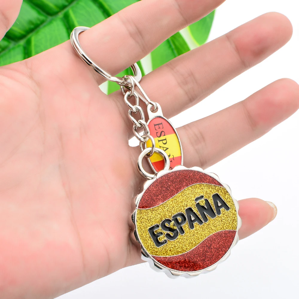 

Vicney Spain Opener Keychain Beer Cover Key Chain For Men Glitter Resin Keyring For Key Espana Keyholder For Key Gift For Friend