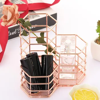 

Metal Pen Pot Pencil Holder Pot Makeup Brush Storage Basket Desk Tidy Office Supply Desk Storage Organizer Container