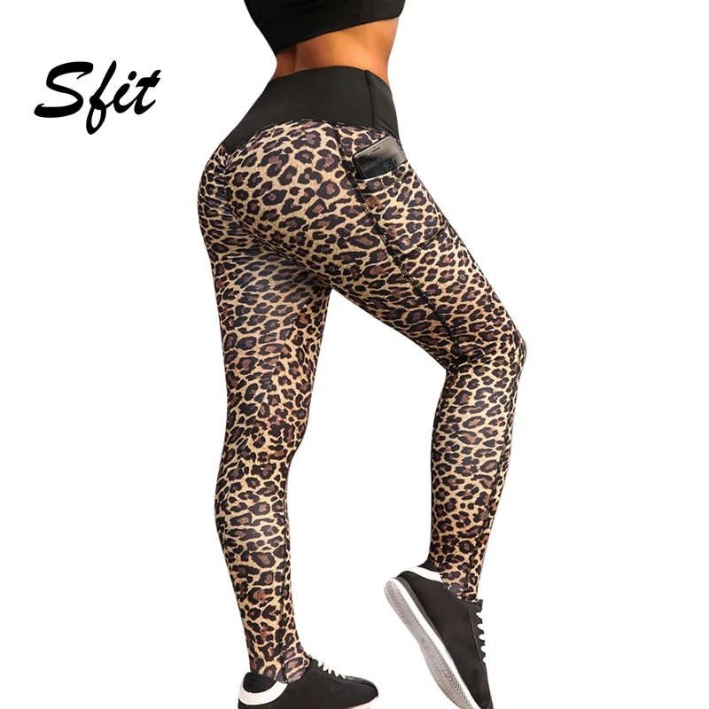 Sfit женские спортивные Леггинсы с высокой талией для йоги фитнеса штаны