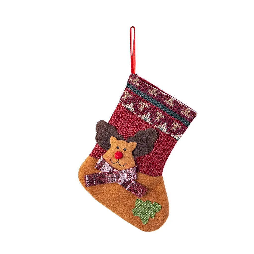 Christmas Stockings Mini Socks Santa Candy Gift Bag Christmas Tree Decorations новогодние украшения Decorations For Home