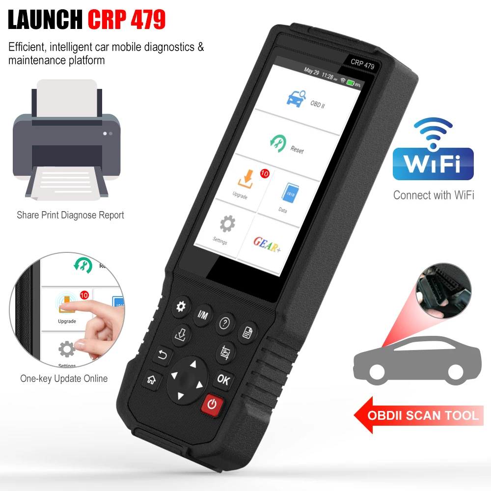 LAUNCH X431 CRP479 OBD II автомобильный диагностический инструмент ABS TPMS DPF масло Wi Fi OBD2 авто