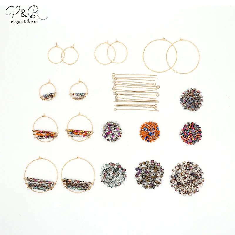 

DIY Handmade Jewelry Making Glass Seed Beaded Charms Pendants for Hoop Earring Set Components Fashion Accessories Gifts DIY-157