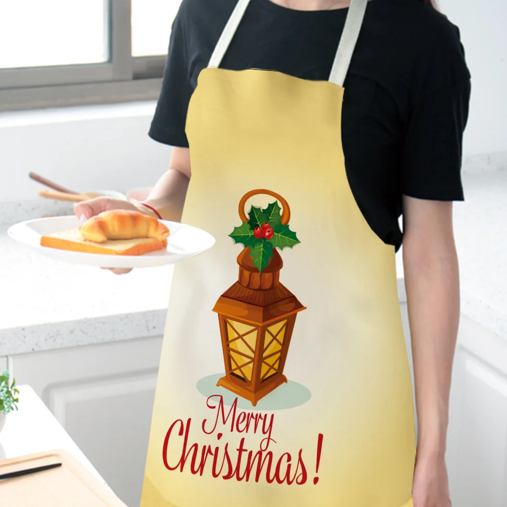 1pcs/lot Kitchen Cooking Christmas Apron Home Sleeveless Cotton Linen Aprons for Men Women Baking Accessories