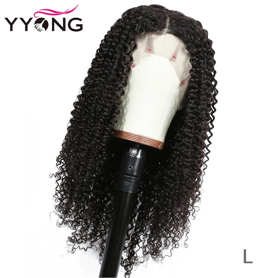 

YYong 1x4 & 1x6 T Part Lace Front Human Hair Wigs Malaysian Kinky Curly HD Transparent Lace Wigs Remy Lace Wig 120% 32inch Long