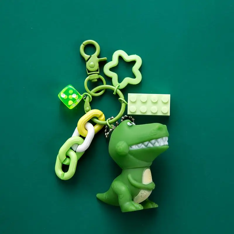 

1pc new Cartoon Action Figure Dolls cute green small Dinosaur Keyring bag car Pendant toys for kids gift