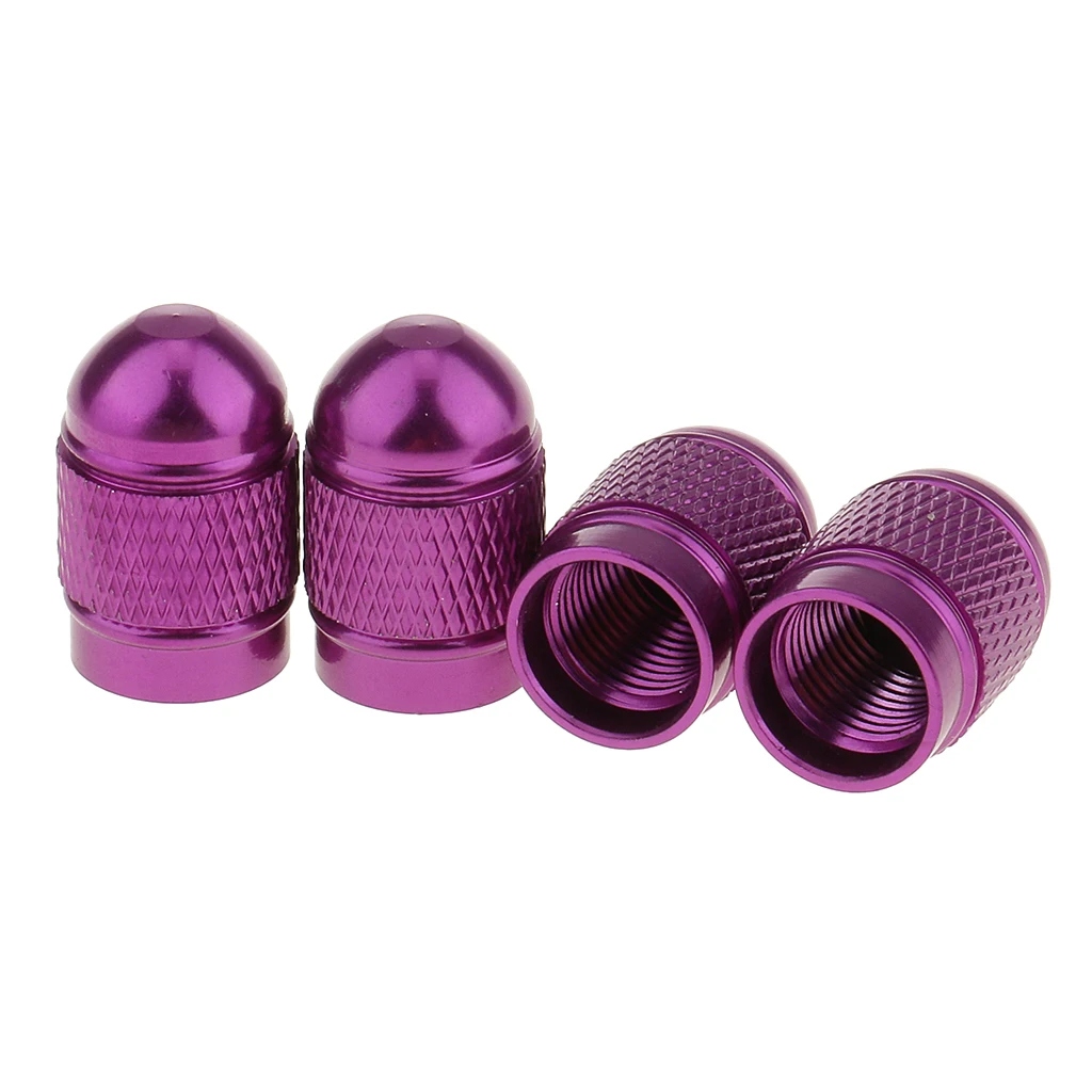 4x Aluminum  Car Auto Wheel Truck Easy Screw On Tire Cover Caps Purple