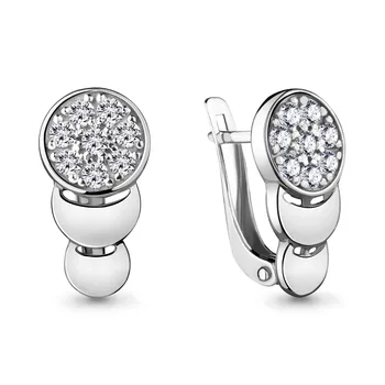 

AQUAMARINE earrings with cubic zirconia, silver 925