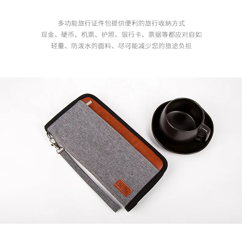 Новая многофункциональная сумка для паспорта Rfid Противоугонная сумка для карт сумка для сертификата длинный дорожный бумажник для паспорта на заказ