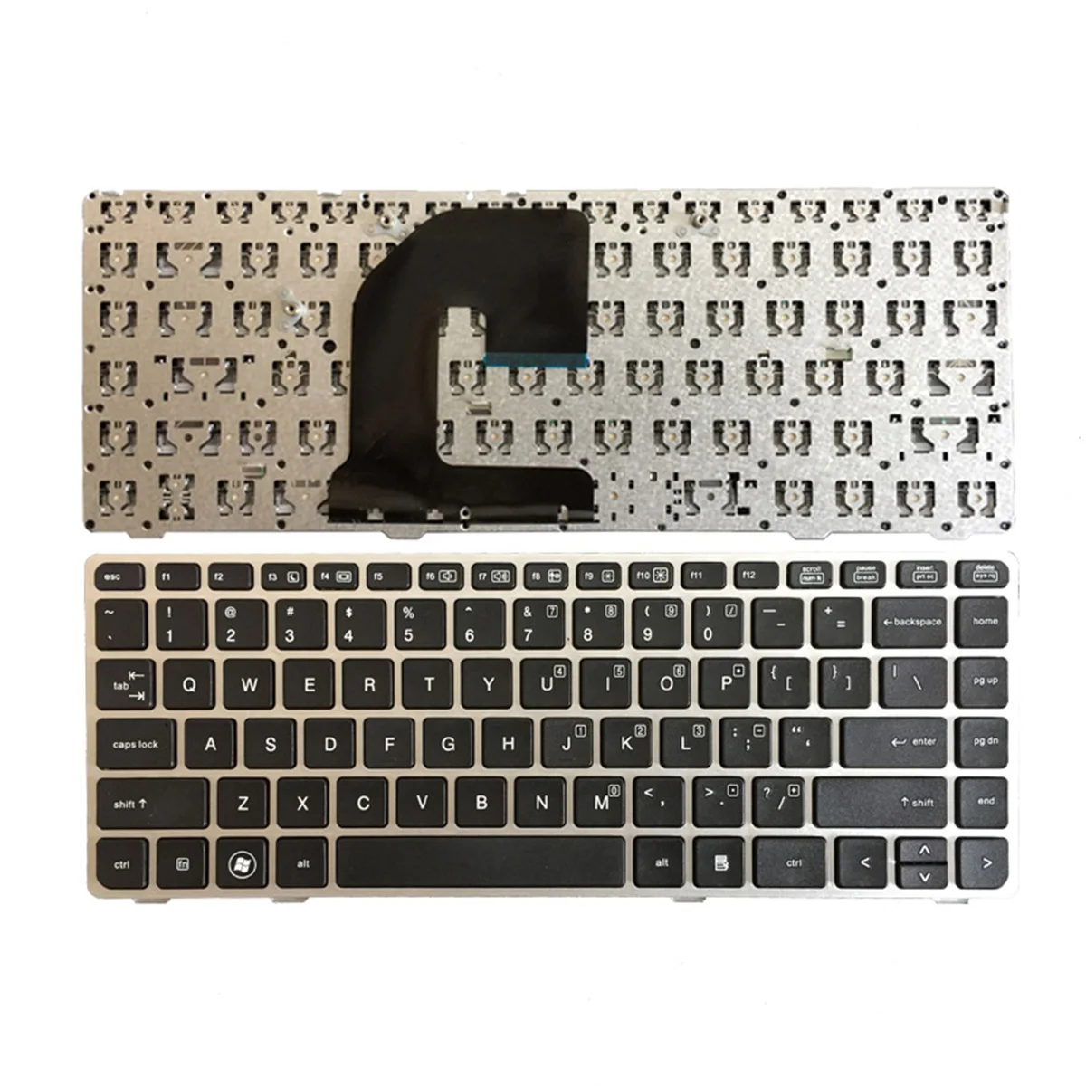 Клавиатура для ноутбука HP EliteBook 8470B 8470P 8470 8460 8460p 8460w ProBook 6460 6460b 6470 с серебристой рамкой