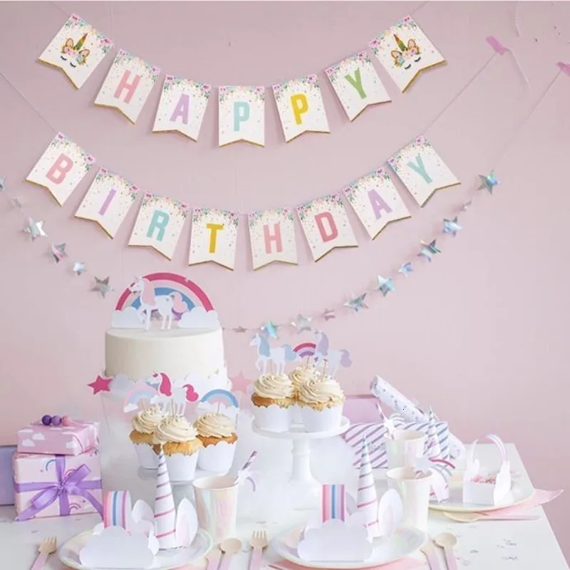 1 компл. Мульти темы С Днем Рождения овсянка Babyshower День Рождения украшения Детские стенды фото баннеры серпантин конфетти флаги