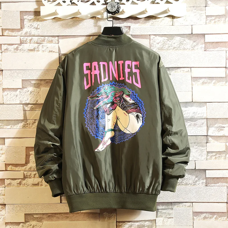 

19/Autumn Clothing Popular Brand Japanese-style Retro Cartoon Printed Tooling Jacket Stand Collar Coat Jk1898/P65 Brick Wall