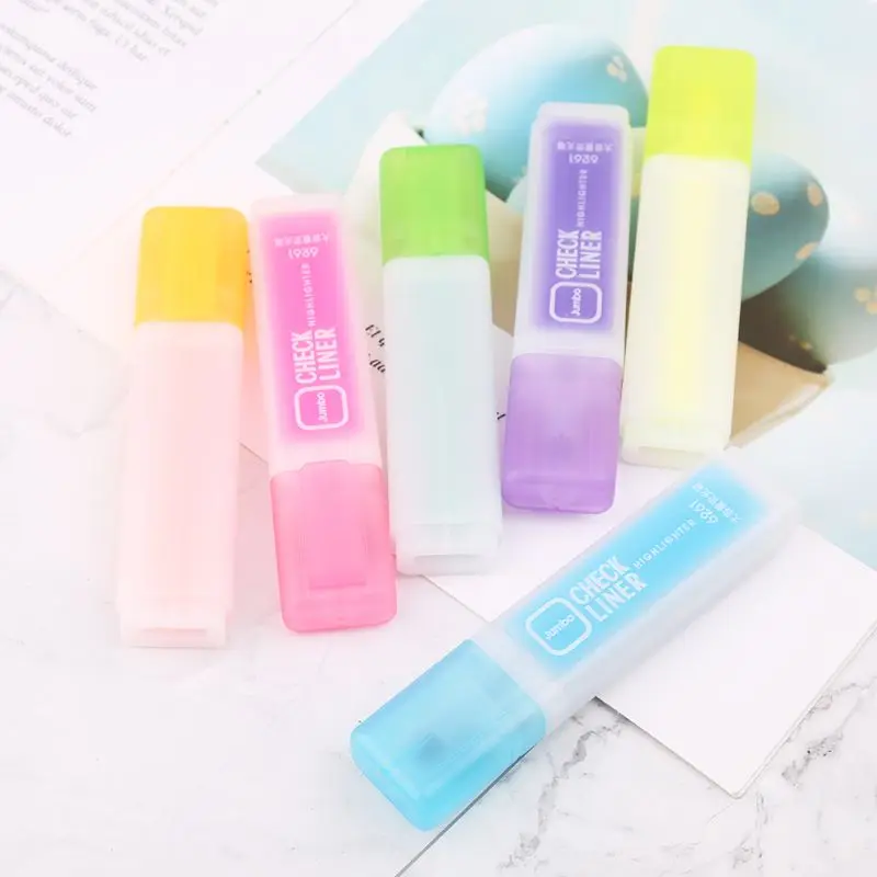6pcs/set Large Capacity Fluorescent Highlighters Pen Office School Supplies Stationery