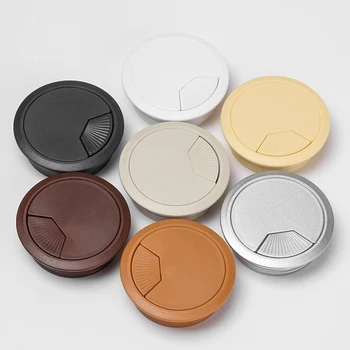 

1PC 60/80mm Desk Table Plastic Cable Hole Cover PC Computer Desk Round Wire Tidy Grommet Desk Table Cable Fastener