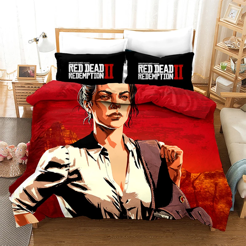 Red Dead BeddingOutlet Duvet Cover Set 3D Print Game Bedding Set Printed Queen King Twin Size Bedroom Decro dropshipping