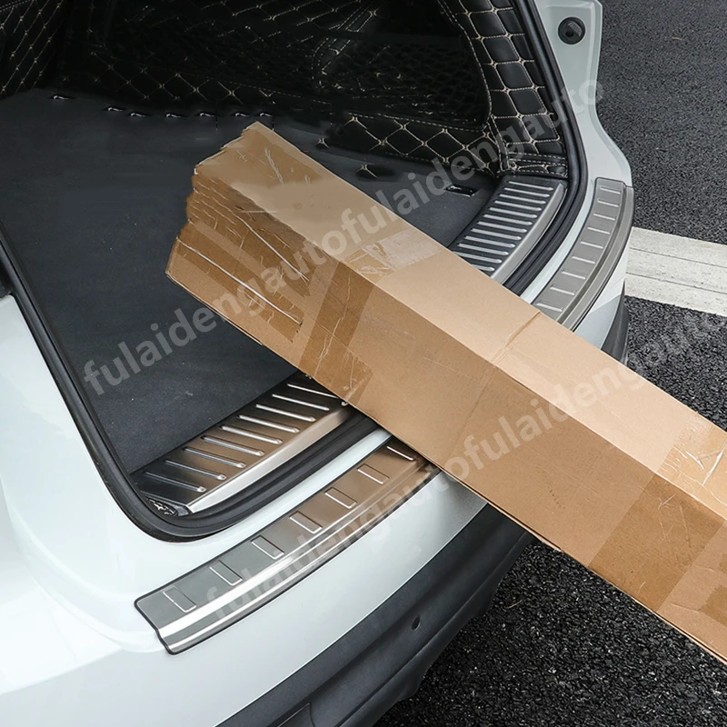 Для Porsche Cayenne серебристый/черный титановый Автомобильный задний багажник бампер Защитная крышка защитная накладка автомобильные аксессуары