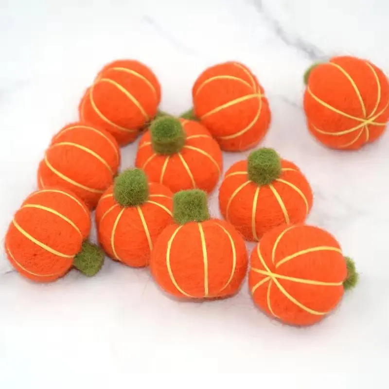 Шерсть Войлок Тыква помпоны осенние шарики для творчества гирлянда детский душ