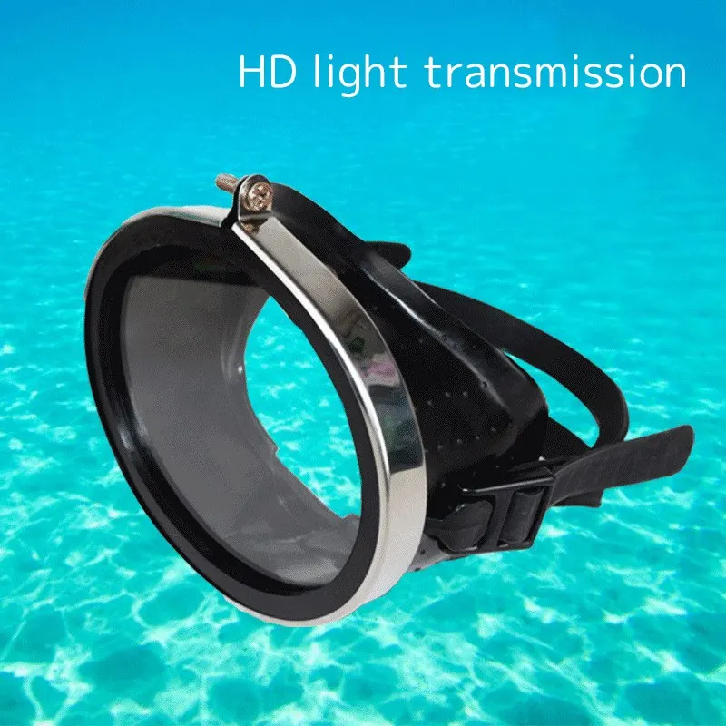 Large Frame HD Waterproof Tempered Glass Stainless Diving Goggles Fisherman Swimming Goggles Snorkeling Equipment Mask