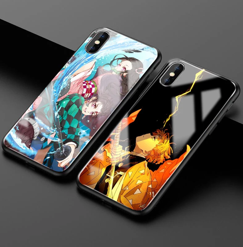 Kamado Nezuko Kimetsu no Yaiba Demon Slayer чехол для телефона из закаленного стекла для iphone 6/6s 6plus 7/8 X, XS, XR, XSMax 11 pro