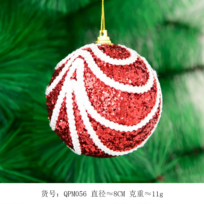 Шар украшение подвесной шар 8 см красный белый пенопластовый шар Рождественская елка украшение кулон окно подвесной шар - Цвет: 5