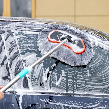 

Car Wash Brush Grey Yellow and White Soft Milk Silk Mop Wash Brush Exterior Car Washing Brush Cleaner Brush Tool for Car