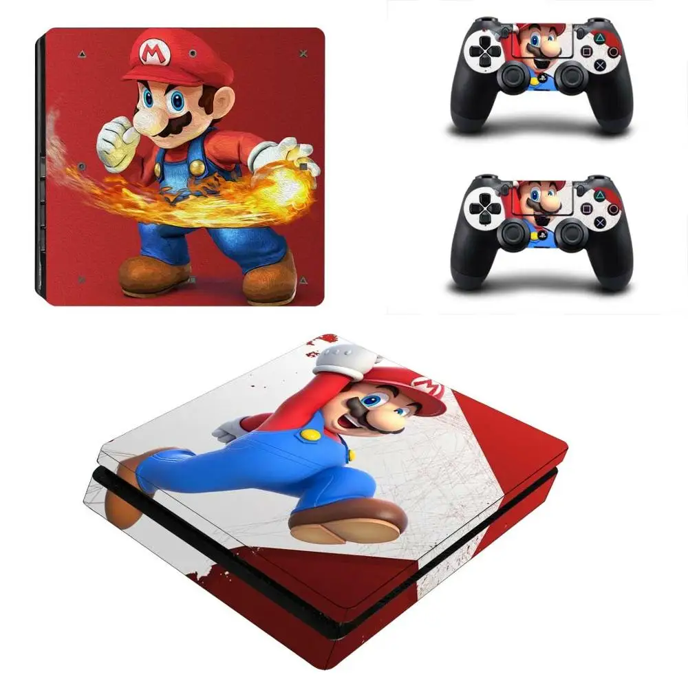 Marios Ограниченная серия PS4 тонкая кожа Наклейка для Playstation 4 тонкая консоль и контроллеры защитный чехол для джойстика виниловые наклейки