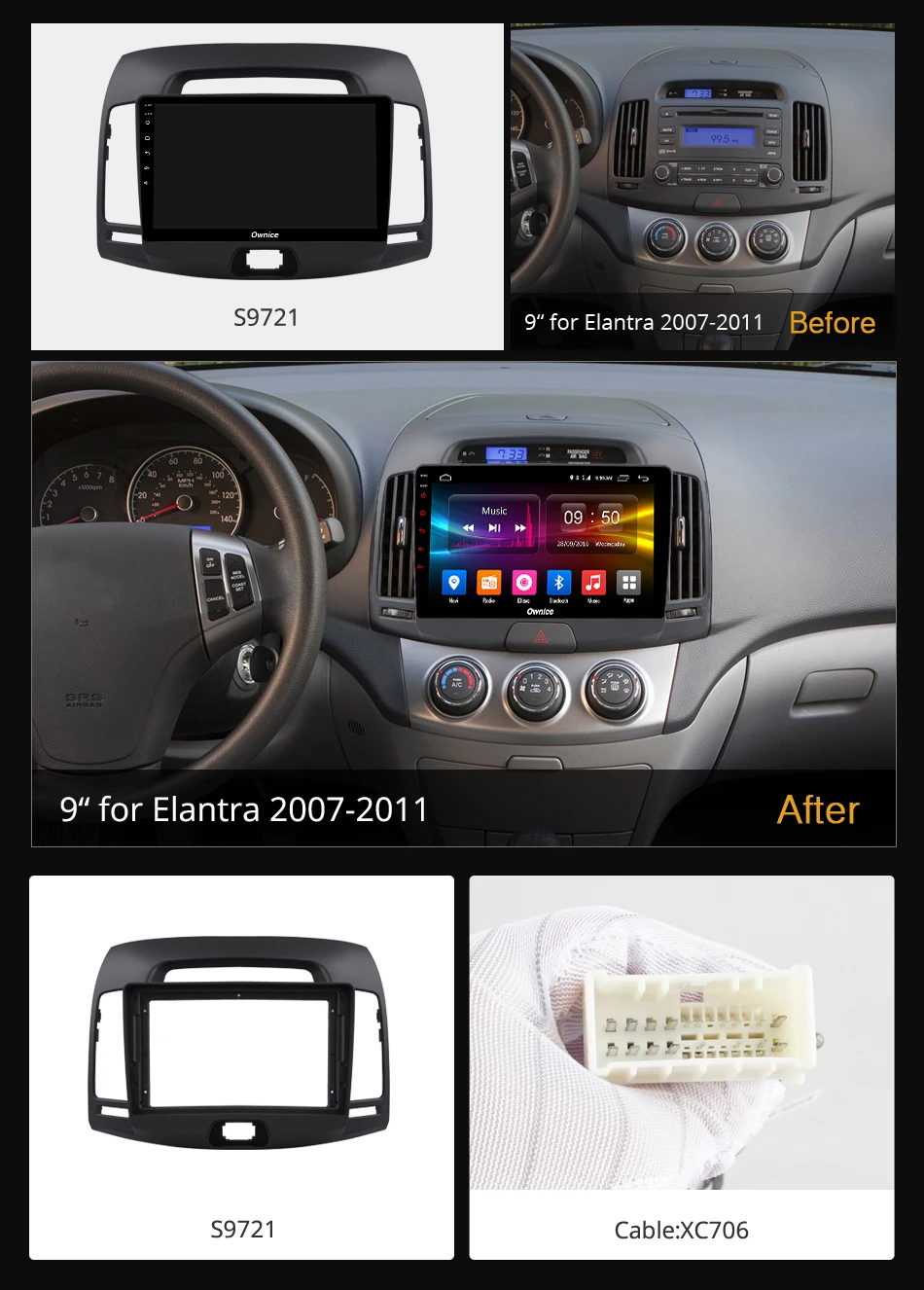 Ownice Android 9 0 360 панорамный оптический K3 K5 K6 автомобильный dvd плеер для Hyundai Elantra 2007 2011