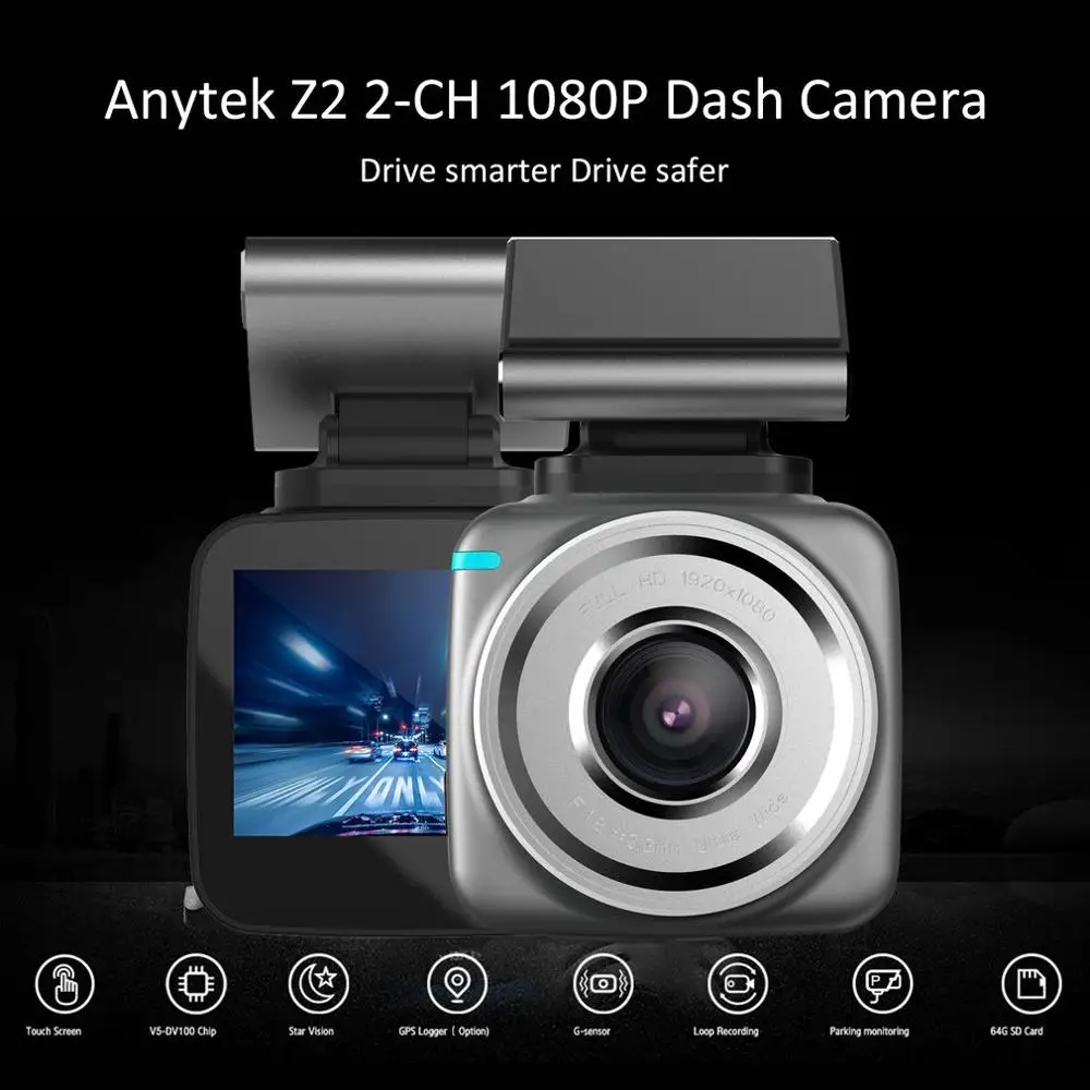 Anytek Q2 Newest Car DVR DVRS Radar Detector FHD 1296P WIFI Video Recorder Cam Dash Camera ADAS LDWS Magnetic Support