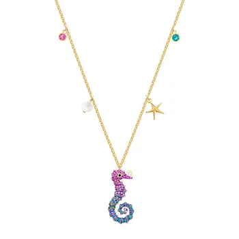 

MINA BEAR 2019Fashion Charm New OCEAN SEAHORSE Pendant Shiny Shiny Seahorse Decorative Crystal Female Clavicle Necklace