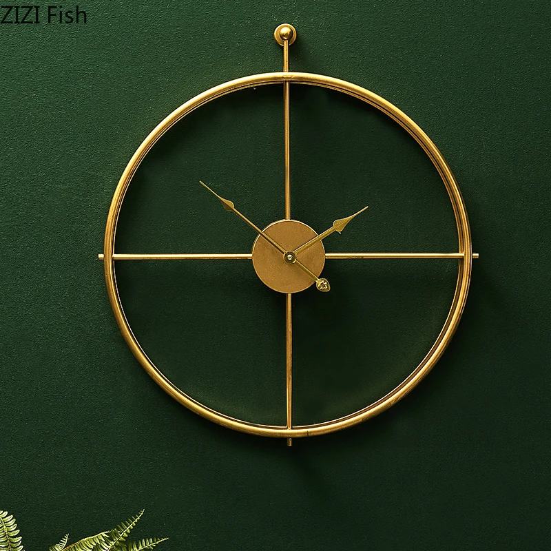 Nordic Home Decoration Wrought Iron Clock Ornament Living Room Bedroom Background Geometric Minimalist Wall Hanging | Дом и сад