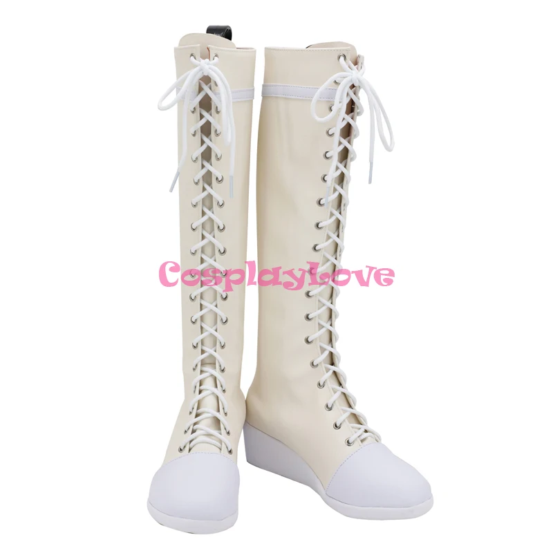 Final Fantasy VII Yuffie Kisaragi White Cosplay Shoes Long Boots Leather CosplayLove For Halloween Christmas (1)
