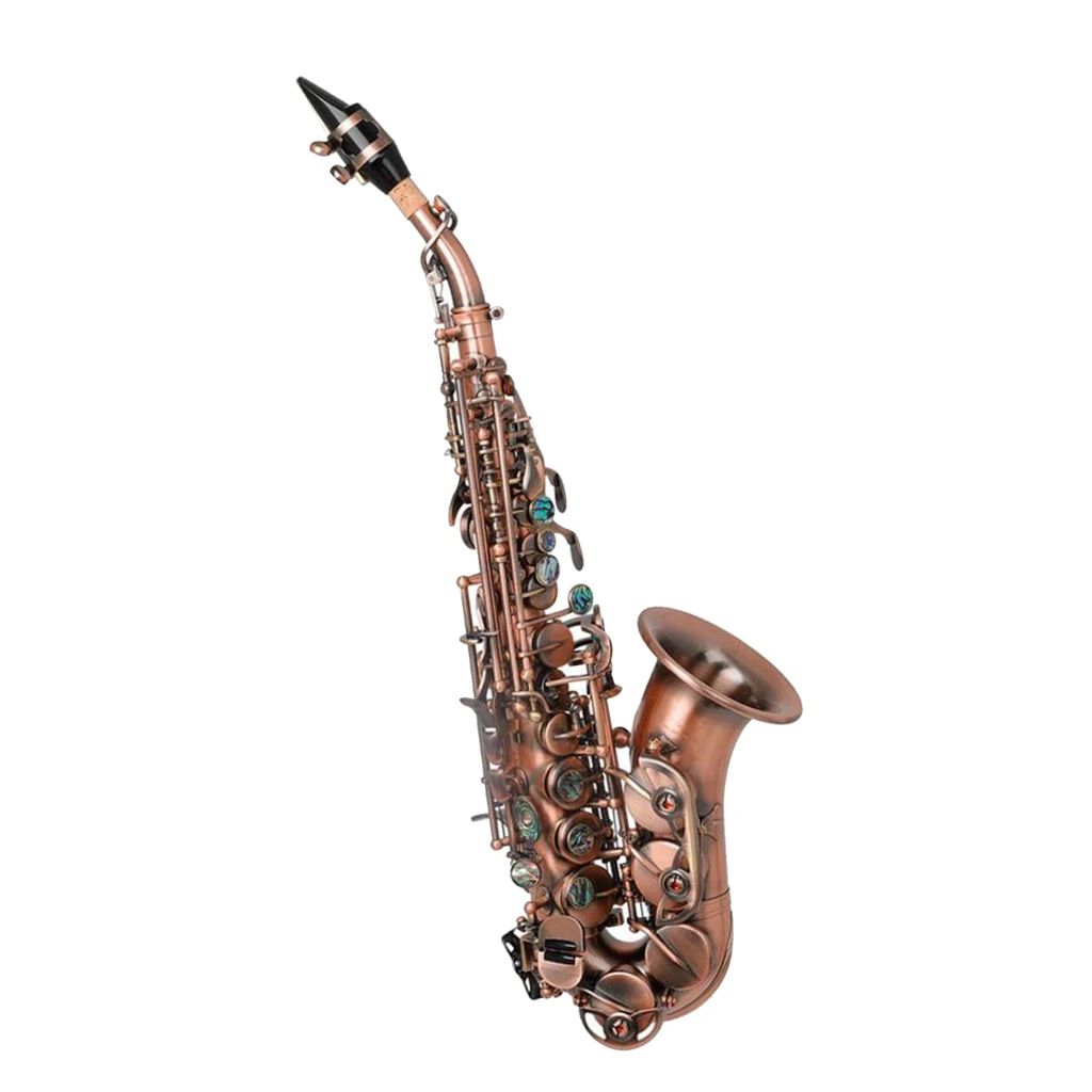 

Professional Brass Soprano Sax Saxophone B Flat W/ Storage Case & Care Kits