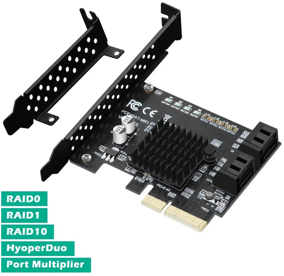 4-Порты и разъёмы SATA III 6 Гбит/с PCIE RAID хост-контроллер карты Поддержка HyperDuo SSD по уровням IPFS на жестком диске Порты и разъёмы мультипликатор 88SE9230 чип