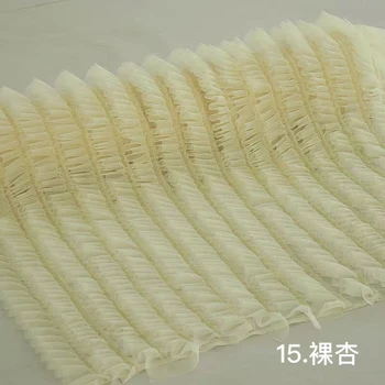 

65 cm beige Encrypted tull gauze skirt placed three-dimensional lace fabric curtain background wedding