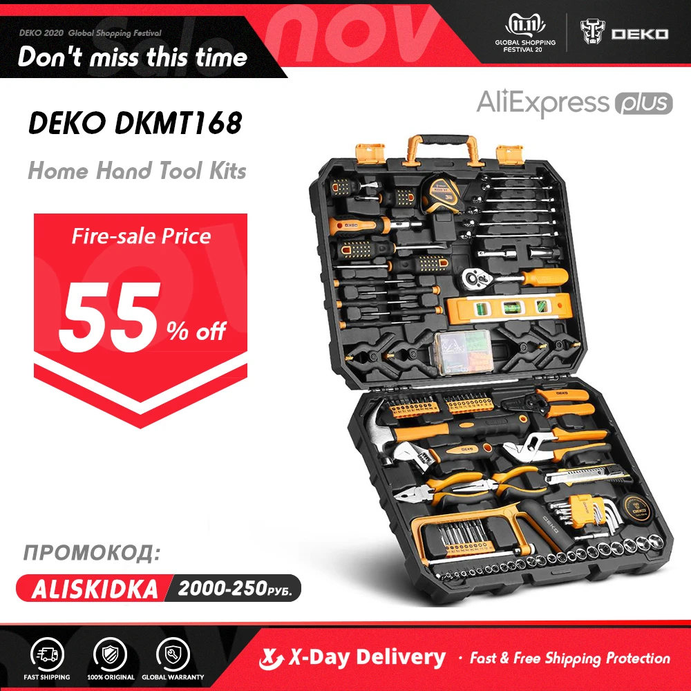 £56.71 Deko Dkmt168 Socket Wrench Tool Set Auto Repair Mixed Tool