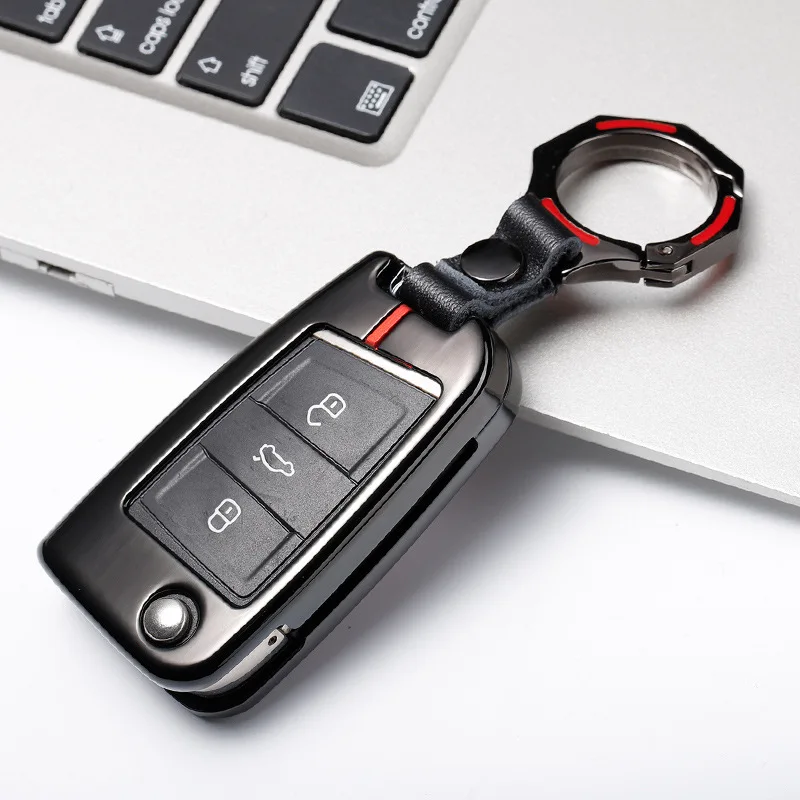 

Чехол для ключей из оцинкованного сплава, чехол для ключей, защитный чехол, держатель для ключей для VW Passat Lavida Tiguan POLO Golf BORA, протектор для ключей от машины