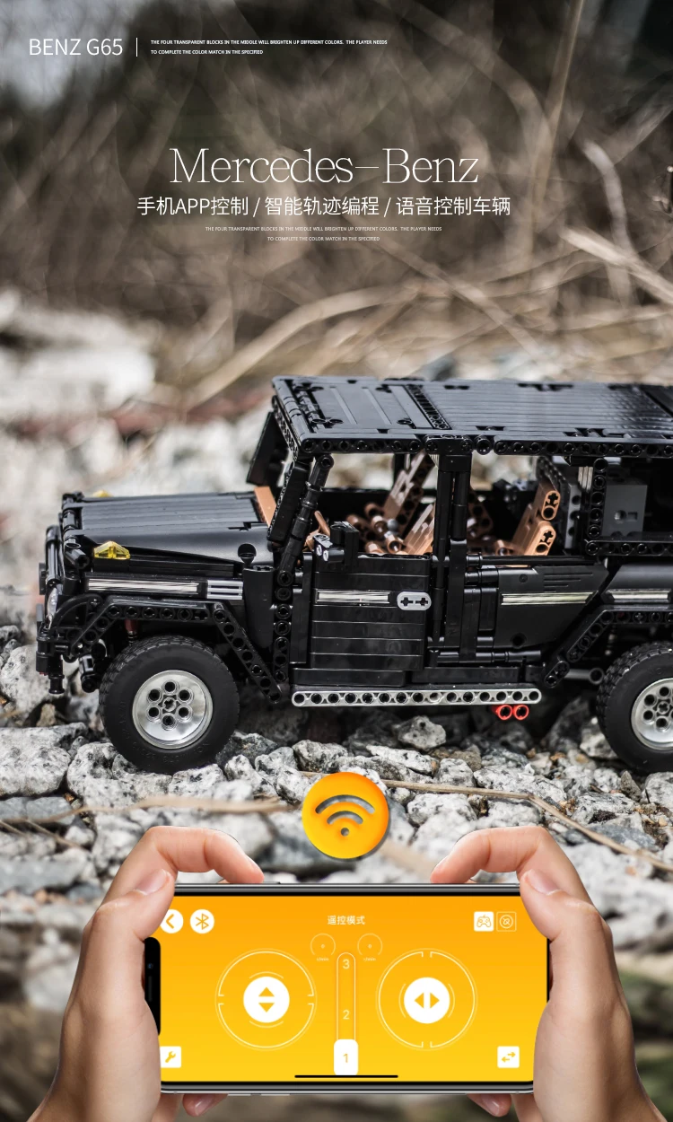 Креативные блоки дистанционного управления APP Technic серии RC автомобиль G65 внедорожник внедорожный автомобиль Строительные кирпичи модель для детей игрушки Детский подарок