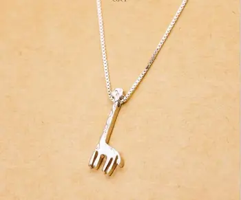 

925 Real. Sterling Silver Safari Giraffe Pendent Necklace For Women African Animal Sterling-silver-jewelry Boho GTLX623