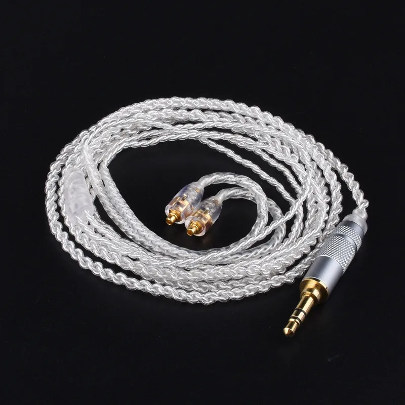 3 5 JACK Audio Headphone Upgrade Cable For Shure SE215 SE535 SE846 Single Crystal Copper Silver Plating DIY Headphone Cable