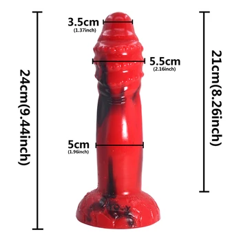 Red Mix Black Animal Dildo horse dildo dog wolf Realistic Pig Penis Dildo Sex Toys For Women Anal Dick Masturbadores Femininos. 5